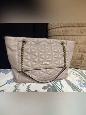 ♠️🔥KATE SPADE Emerson Place Phoebe Quilted Leather Shoulder Bag Taupe🔥♠️